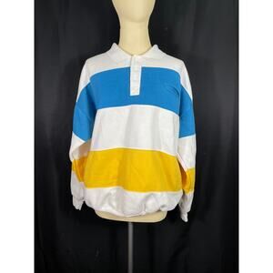 Vintage  Men's Claybrooke Sport Tri Colored Collared Sweatshirt, XL